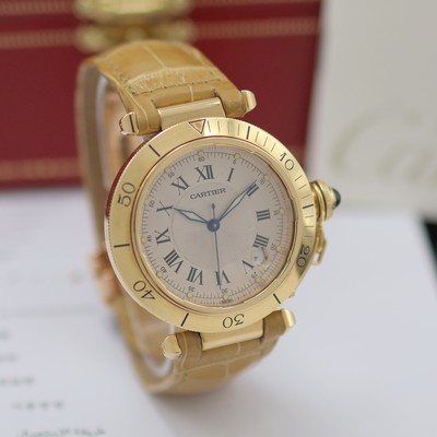 27145404d - CARTIER Pasha Armbanduhr in GG 750/000 Referenz 1021, Automatik, Boden 8-fach verschr., ...