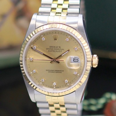 27145602a - ROLEX Oyster Perpetual Datejust Armbanduhr Referenz 16233, Automatik, Chronometer der ...