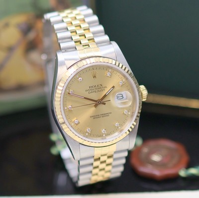 27145602b - ROLEX Oyster Perpetual Datejust Armbanduhr Referenz 16233, Automatik, Chronometer der ...