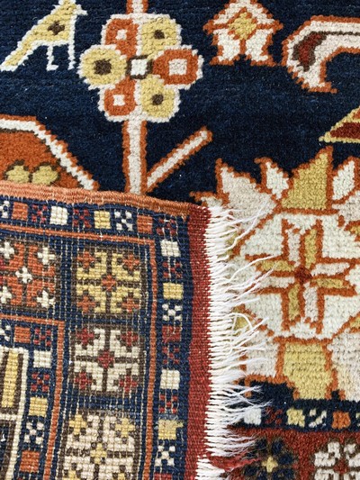 27145605e - Kazak, Azerbaijan, Mitte 20.Jhd, Wolle auf Wolle, ca. 214 x 122 cm, EHZ: 2 ...