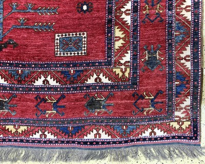 27145606a - Kazak-Motiv, Pakistan, Ende 20.Jhd, Wolle auf Wolle, ca. 320 x 235 cm, EHZ:(nahezu ...