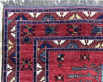 27145606g - Kazak-Motiv, Pakistan, Ende 20.Jhd, Wolle auf Wolle, ca. 320 x 235 cm, EHZ:(nahezu ...