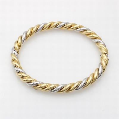 27145690a - Kordelarmreif, GG/WG 585/000, Br. ca. 6 mm, Steckschl.