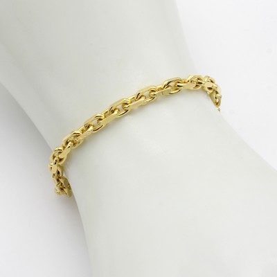 27145824a - Ankerarmband, GG 585/000, diamantiert, Karabinerschl., Stärke ca. 4 mm, L. ca. 19 cm