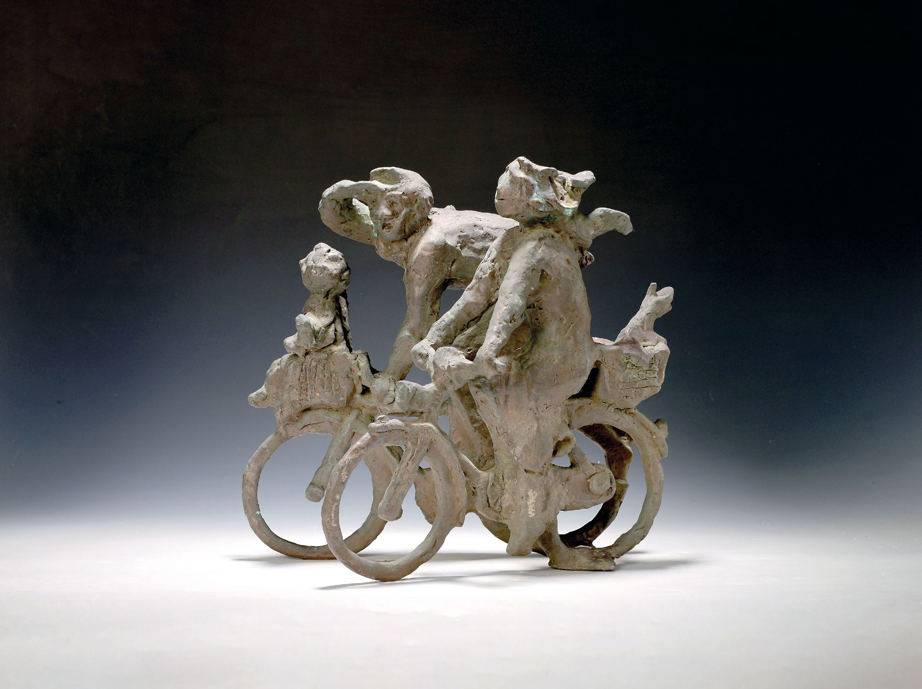 Image 27145907 - Georg Günther Zeuner, 1923 Dresden- 2011 Speyer, Bronzeskulptur, Radfahrer, radfahrende ...