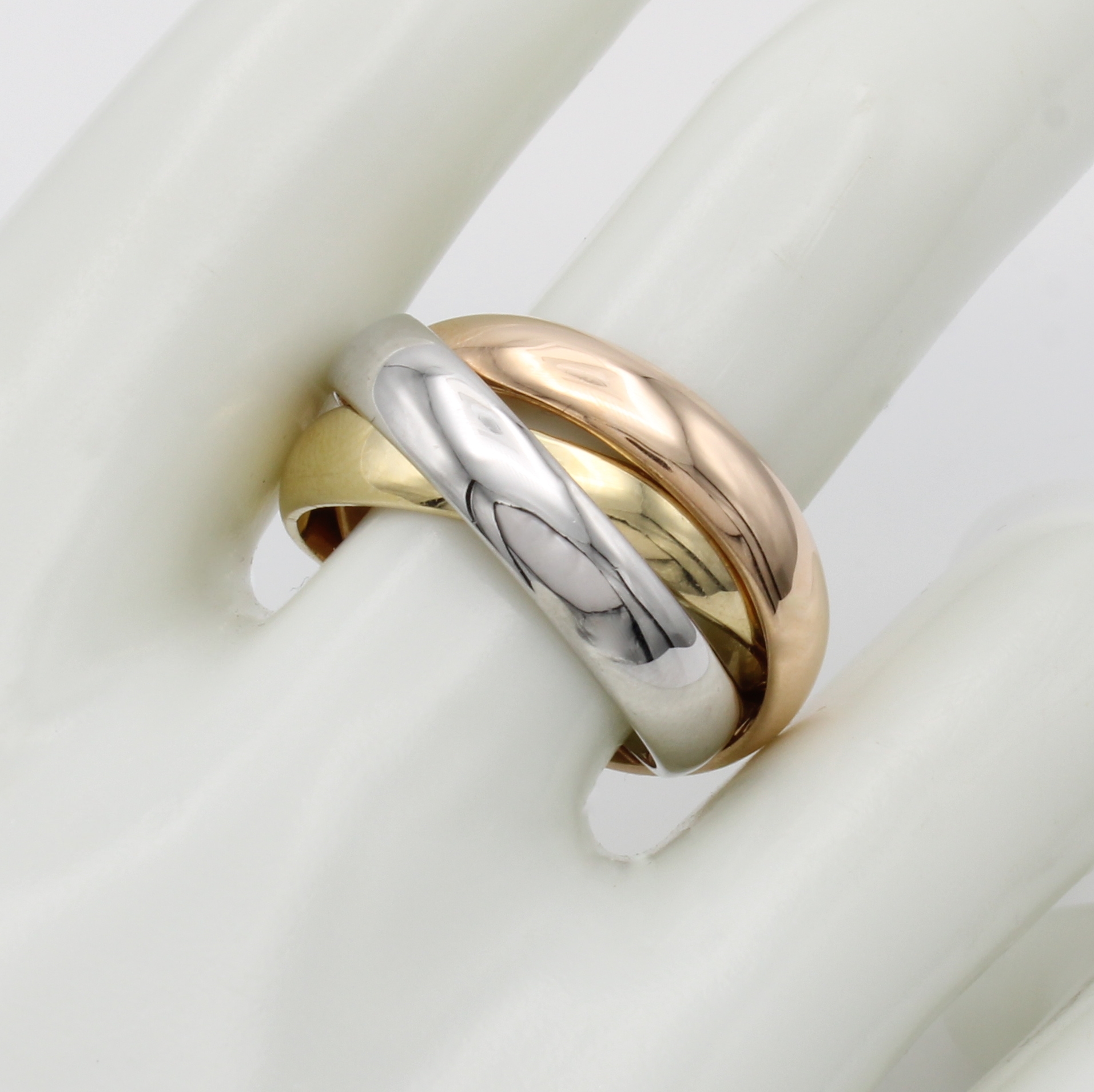 Image 27145930 - Ring, GG/WG/RG 585/000, 3 ineinander verschlungene Ringe, RW ca. 58