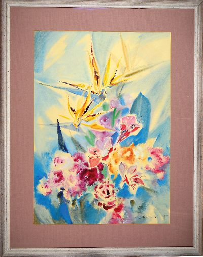 27145900k - Heinz Werner, 1928 Coswig-2019, Aquarell, Blumenstillleben, signiert und datiert 1988, ...