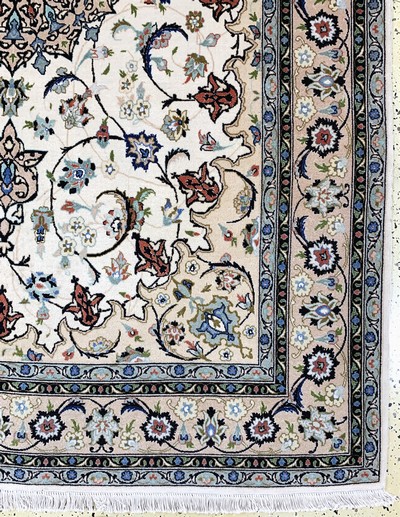27145913a - Täbriz fein(50 Raj), Persien, Mitte 20.Jhd,Korkwolle mit Seide, ca. 220 x 155 cm, ca. ...