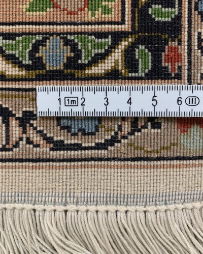 27145913g - Täbriz fein(50 Raj), Persien, Mitte 20.Jhd,Korkwolle mit Seide, ca. 220 x 155 cm, ca. ...