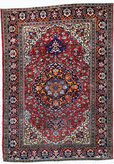 Image Isfahan antique, Persia, around 1900, wool on cotton, approx. 205 x 150 cm, condition: 3. ...