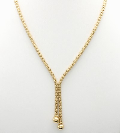 Image Y-Collier, GG 585/000, feinsatiniert, 2 Kugeln als Enden, Karabinerschl., L. ca. 44 cm