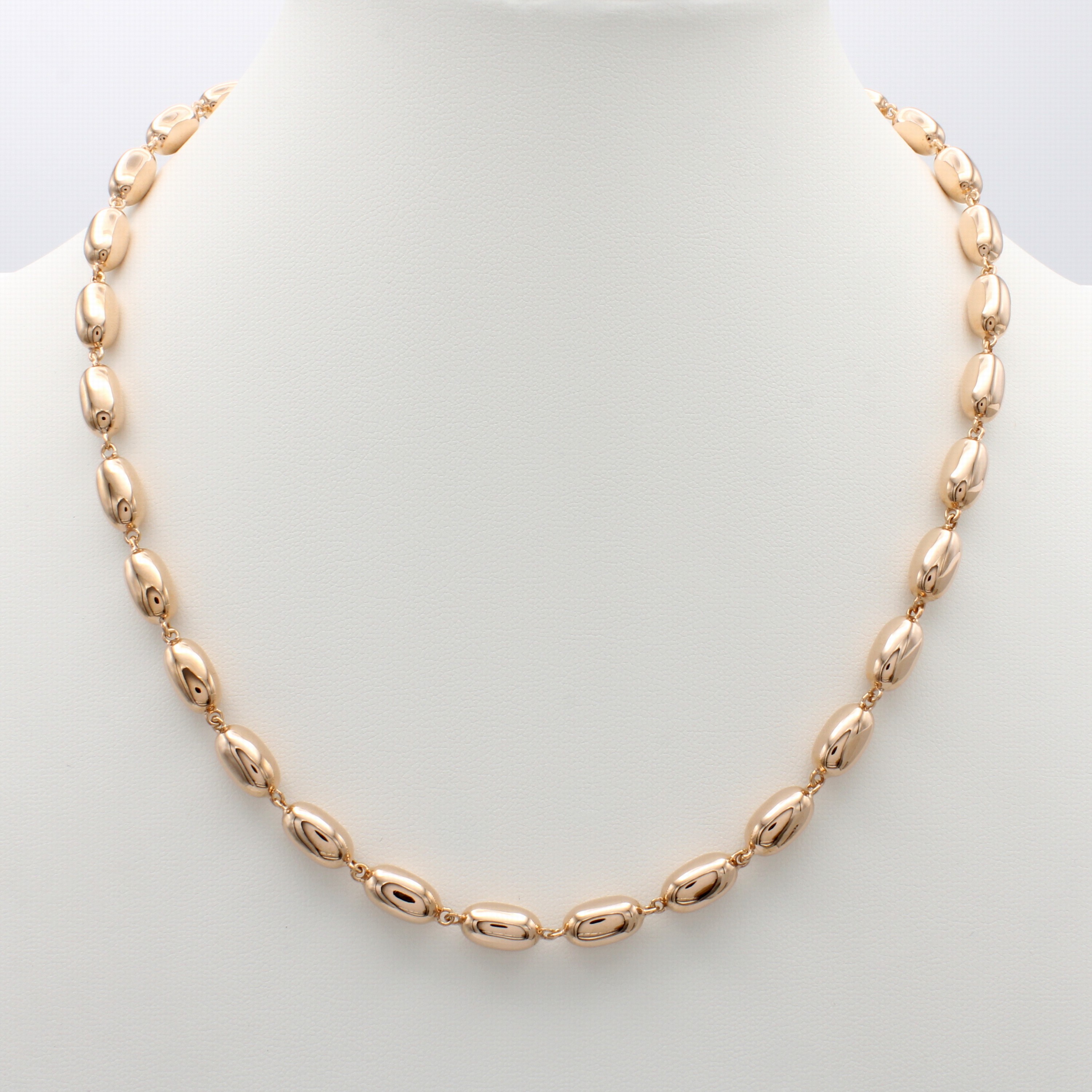 Image 27146034 - Collier, RG 585/000, olivenförm. Elemente, Karabinerschl., L. ca. 45 cm
