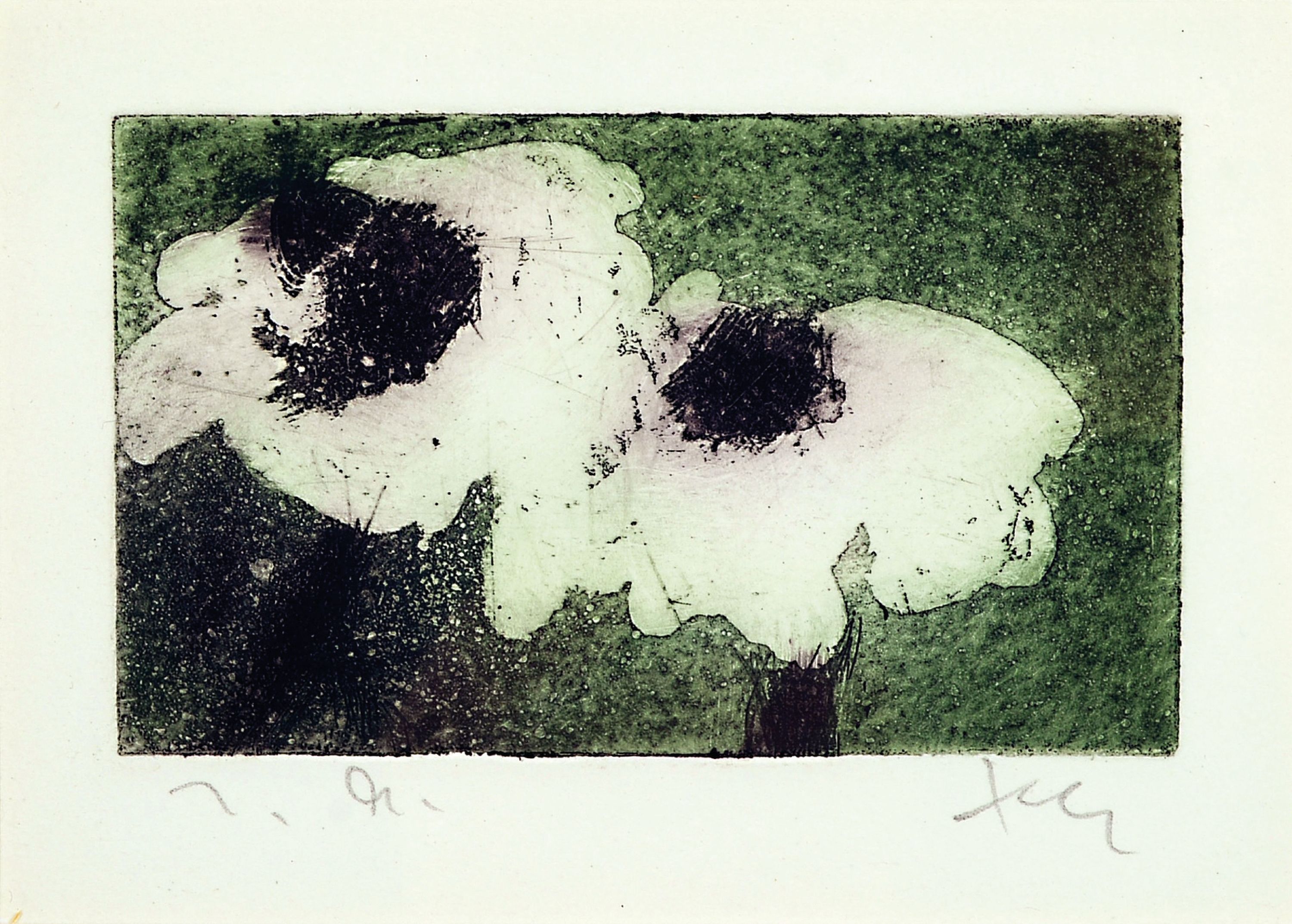 Image 27146325 - Klaus Fußmann, geb. 1938 Velbert, Anemonen, Farblinolschnitt, handsign. und bez.e.a., ...
