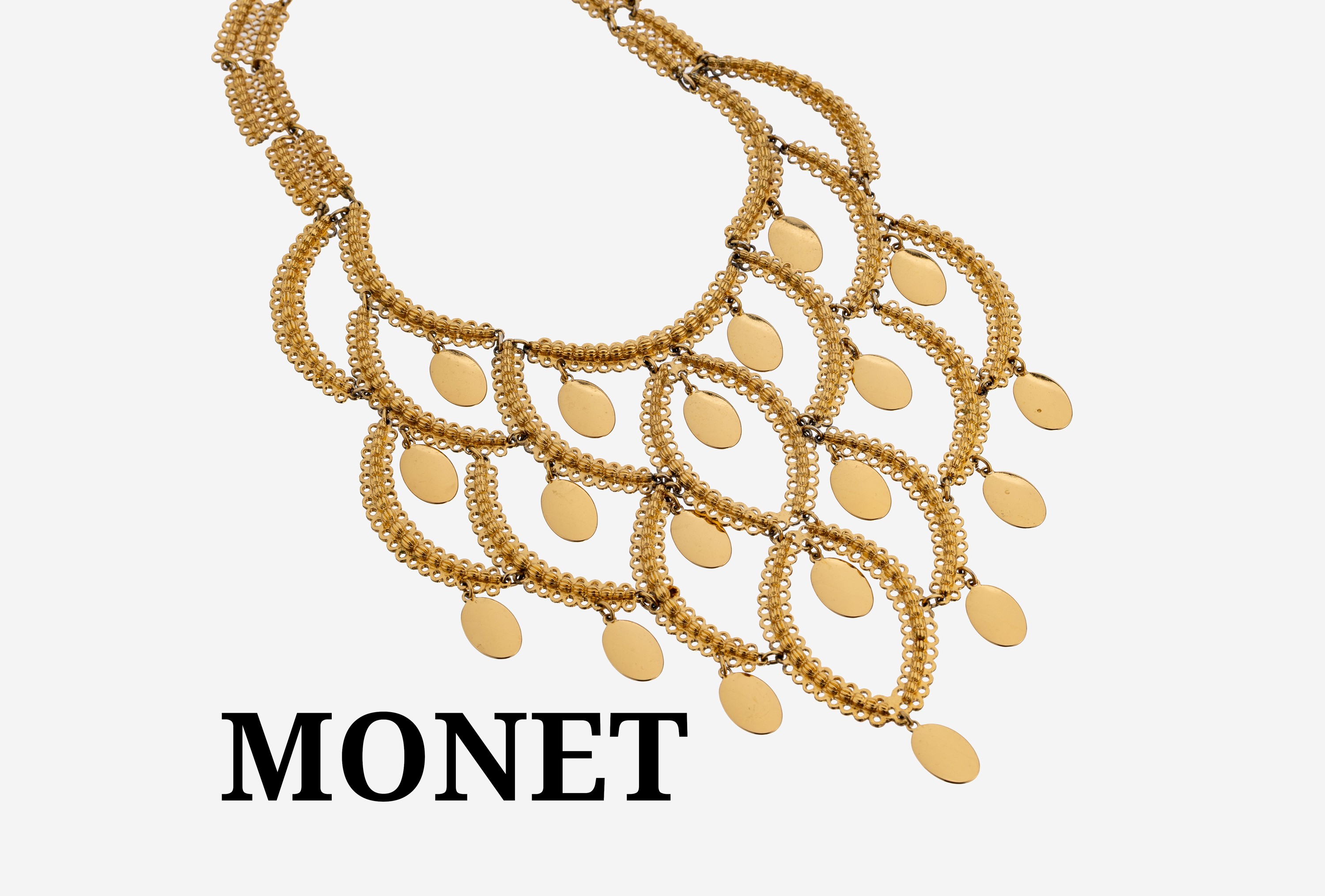 Image 27146397 - Ausgefallenes MONET Modeschmuckcollier, USA 1980er Jahre, üppiges, mehrlagiges ...