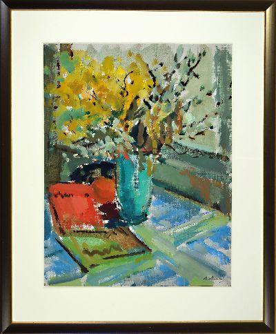 27146348k - Philippe Steinmetz, 1900-1987 Landau, 2 Aquarelle: 1) Blumen vor dem Fenster, re. u. ...
