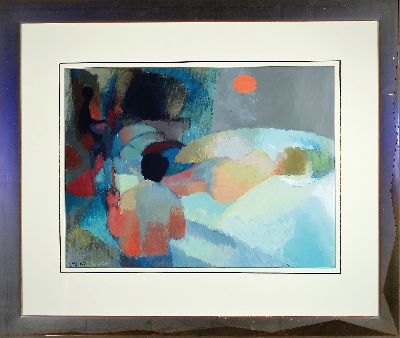 27146355k - Jean Maufay, 1927 Paris-2016 Sainte-Adresse, Liegende, Gouache auf Papier, links unten ...
