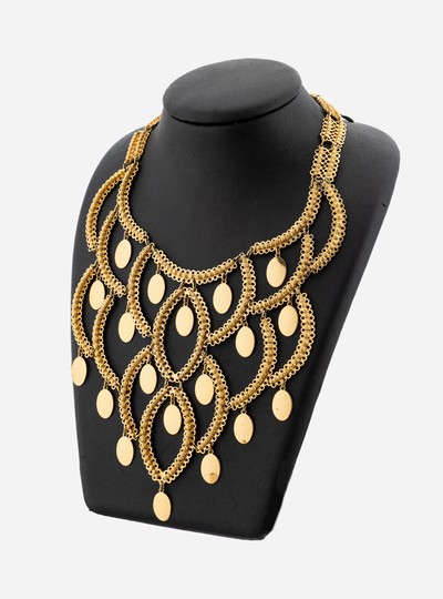 27146397a - Ausgefallenes MONET Modeschmuckcollier, USA 1980er Jahre, üppiges, mehrlagiges ...