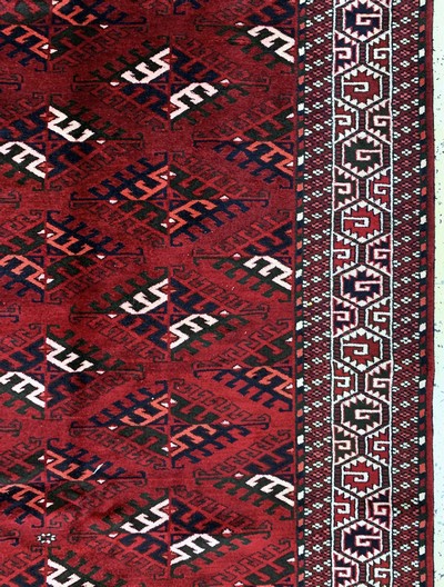 27146406d - Yomud alt, Turkmenistan, Mitte 20.Jhd, Wolle auf Wolle, ca. 336 x 215 cm, EHZ: 2 ...