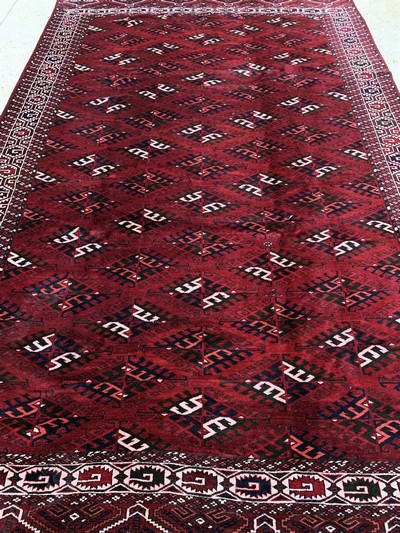 27146406g - Yomud alt, Turkmenistan, Mitte 20.Jhd, Wolle auf Wolle, ca. 336 x 215 cm, EHZ: 2 ...