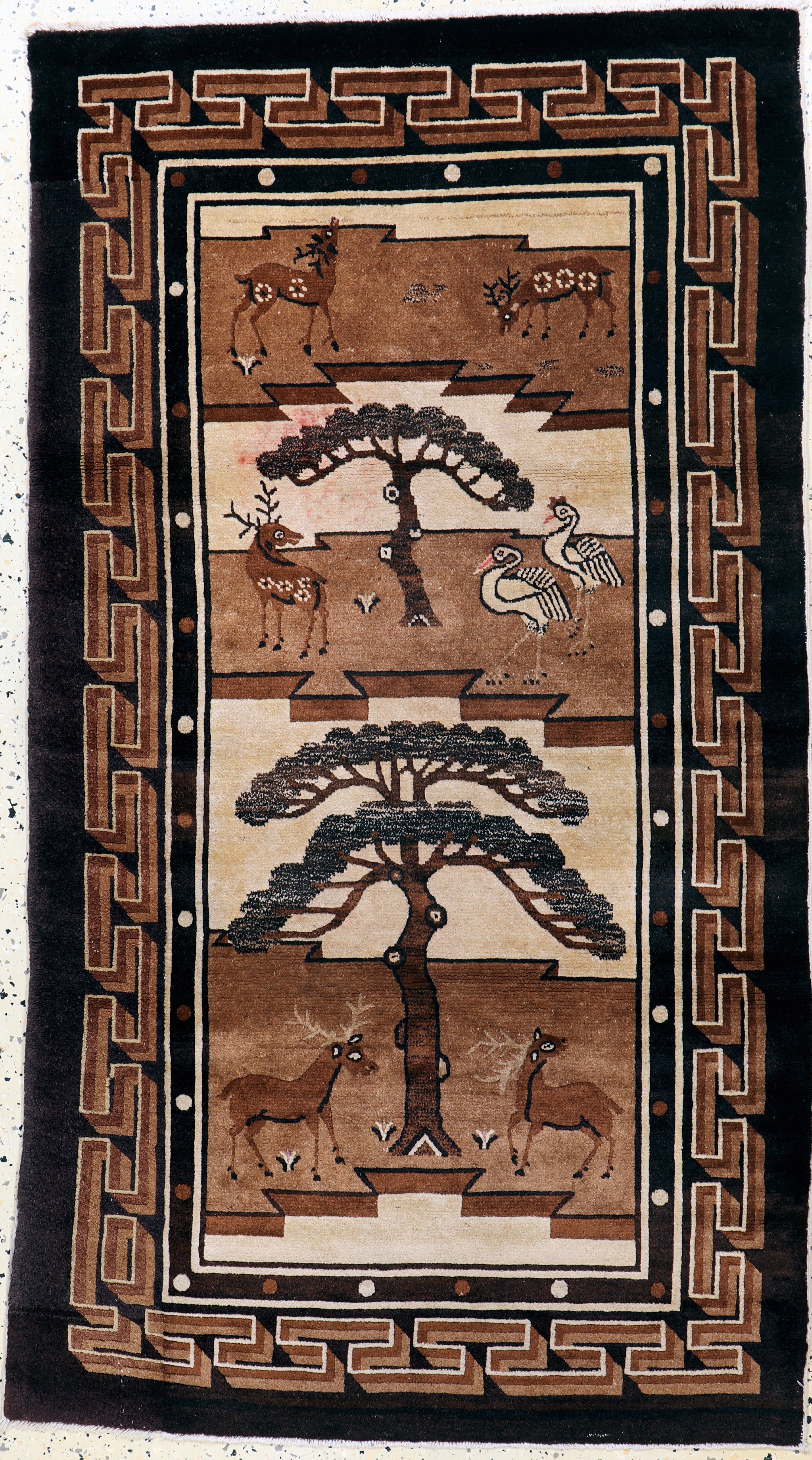 Image 27146558 - Pao Tow antik, China, um 1900, Wolle auf Baumwolle, ca. 168 x 93 cm, EHZ: 2(leicht ...