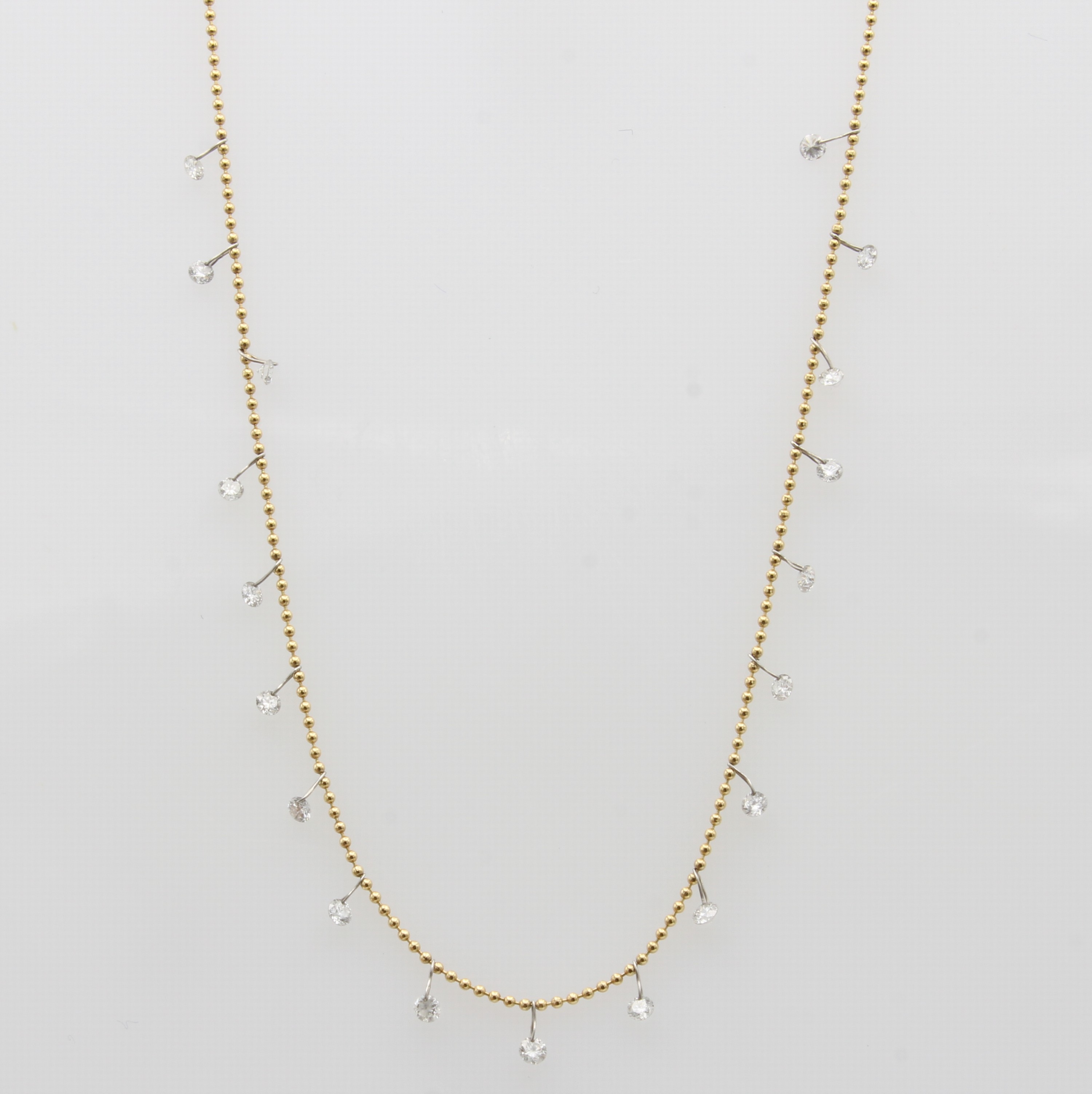 Image 27146596 - Kugelkette mit Brillanten, GG 750/000, 19 Brill. zus. ca. 0.51 ct Weiß/p, Abhängungen ...