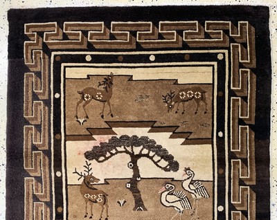 27146558a - Pao Tow antik, China, um 1900, Wolle auf Baumwolle, ca. 168 x 93 cm, EHZ: 2(leicht ...