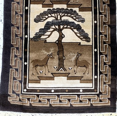 27146558b - Pao Tow antik, China, um 1900, Wolle auf Baumwolle, ca. 168 x 93 cm, EHZ: 2(leicht ...