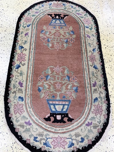 27146560c - Art-Deco Peking, China, Anfang 20.Jhd, Wolle auf Baumwolle, ca. 164 x 90 cm, EHZ: 2 ...