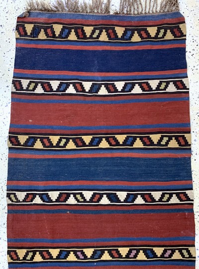 27146563a - Schirwan Kelim antik, Kaukasus, um 1900, Wolle auf Wolle, ca. 278 x 94 cm, EHZ: 2, ...