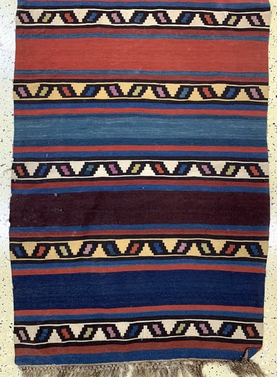 27146563b - Schirwan Kelim antik, Kaukasus, um 1900, Wolle auf Wolle, ca. 278 x 94 cm, EHZ: 2, ...