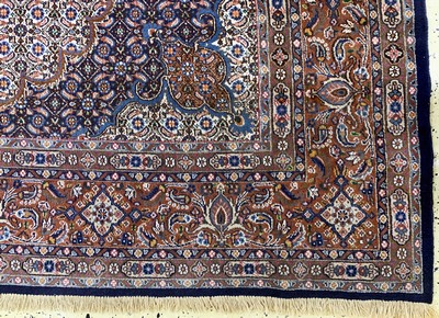 27146587a - Moud, Persia, late 20th century, wool on cotton, approx. 345 x 250 cm, faded colors, ...