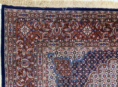 27146587g - Moud, Persia, late 20th century, wool on cotton, approx. 345 x 250 cm, faded colors, ...