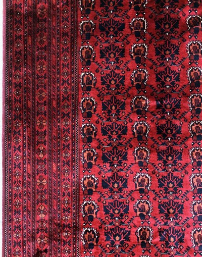 27146595c - Khalmmohamadi fine, Afghanistan, late 20th century, corkwool on wool, approx. 282 x 205 ...