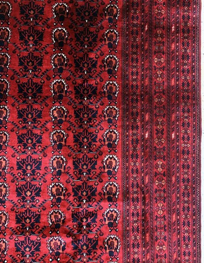 27146595d - Khalmmohamadi fine, Afghanistan, late 20th century, corkwool on wool, approx. 282 x 205 ...