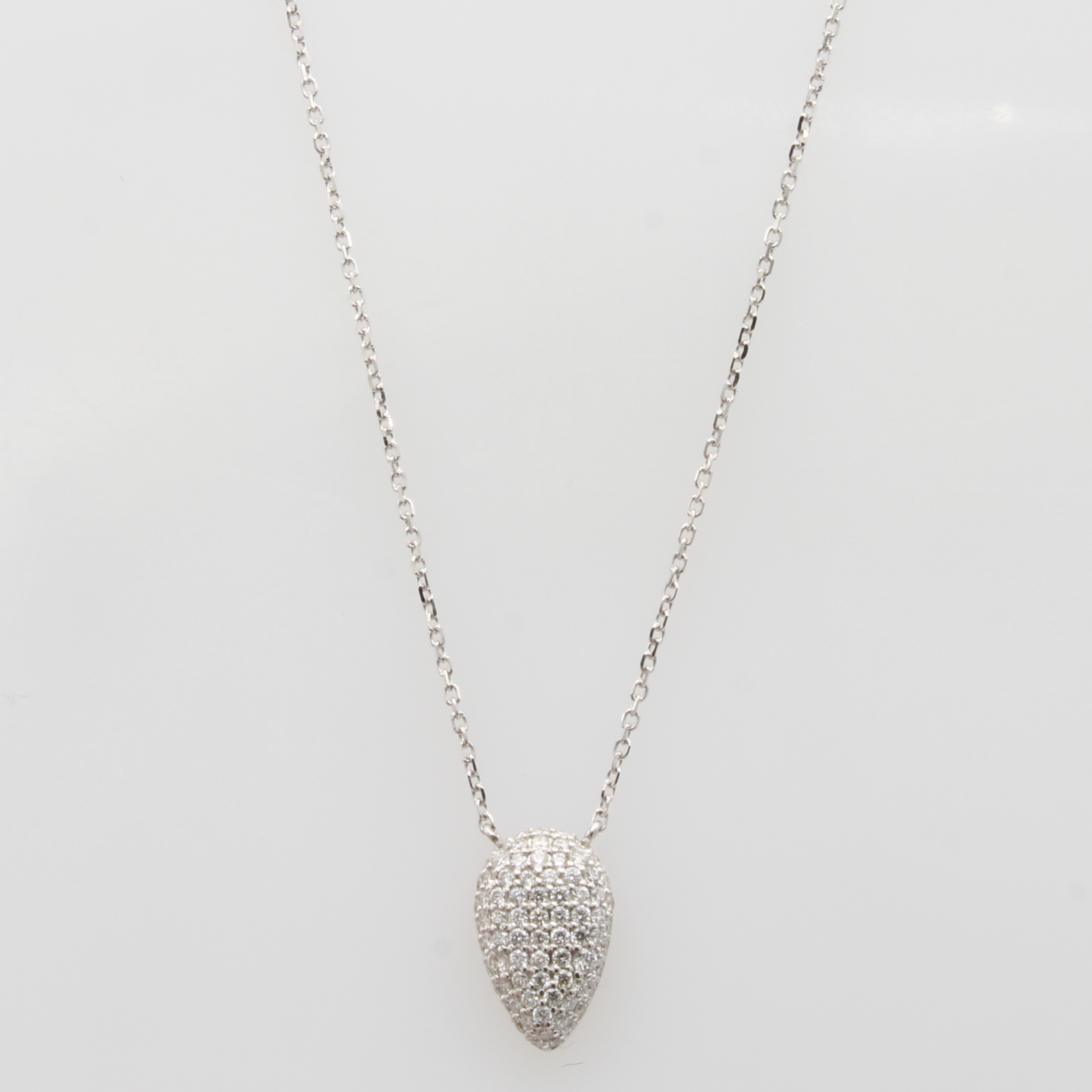 Image 27146635 - Collier mit Brillanten, WG 750/000, 78 Brill. zus. ca. 0.32 ct Weiß/si in Tropfenform, ...