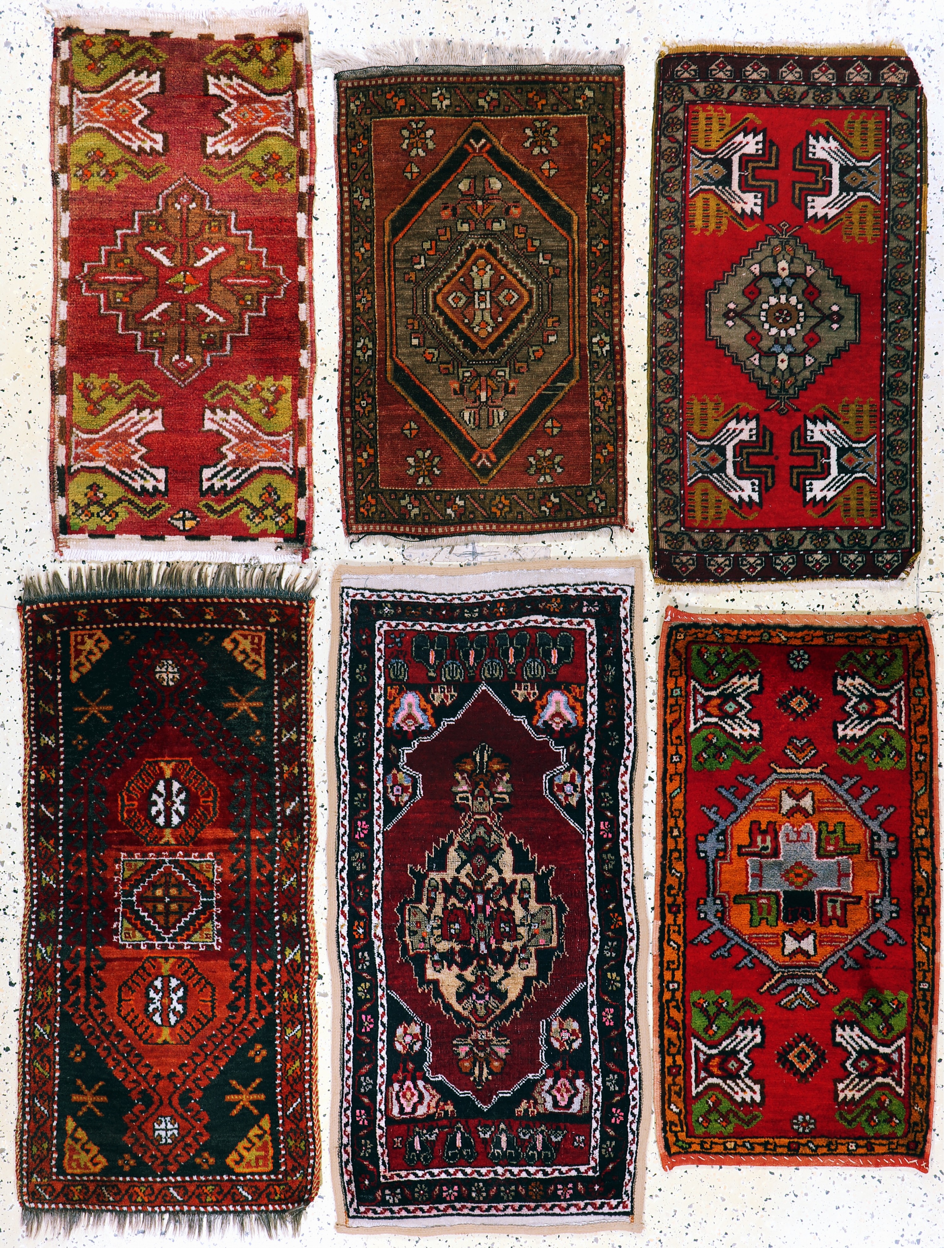 Image 27146655 - 6 Lots Yastik, Türkei, Anfang 20.Jhd, Wolleauf Wolle, ca. 100 x 50 cm, EHZ: 2-3 ...