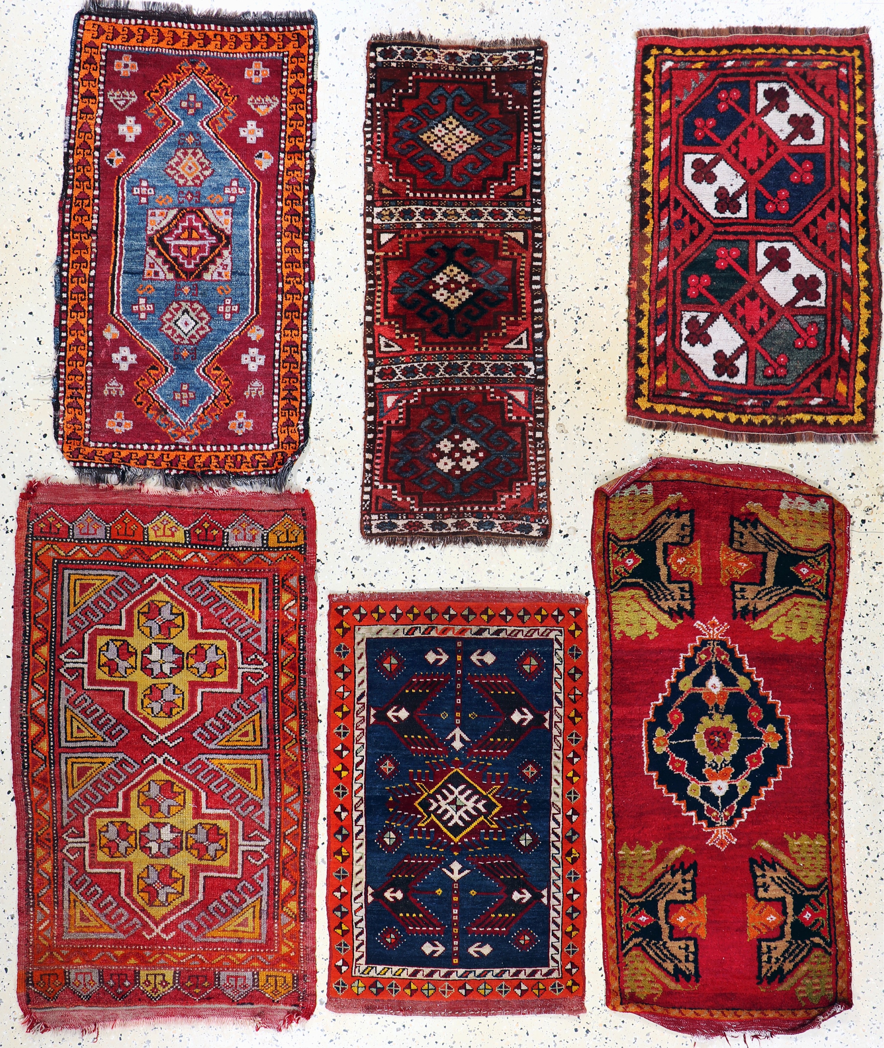 Image 27146674 - 6 Lots Yastik, Türkei & Turkmenistan, Anfang 20.Jhd, Wolle auf Wolle, ca. 120 x 65 cm, ...