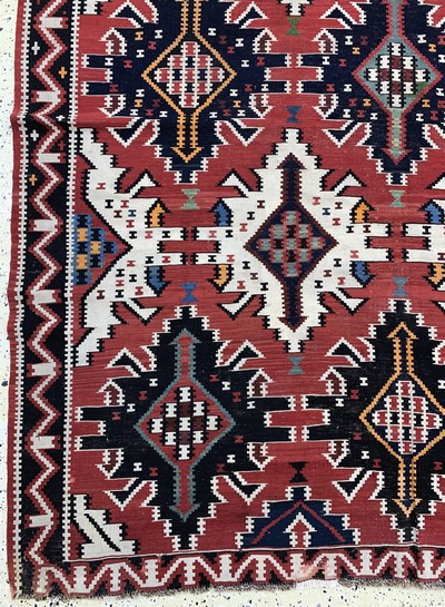27146633b - Kuba-Schirwan Kelim antik, Kaukasus, 19.Jhd, Wolle auf Wolle, ca. 327 x 192 cm, EHZ: ...