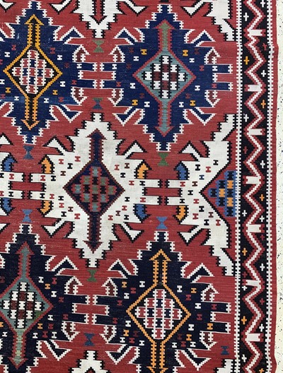 27146633d - Kuba-Schirwan Kelim antik, Kaukasus, 19.Jhd, Wolle auf Wolle, ca. 327 x 192 cm, EHZ: ...