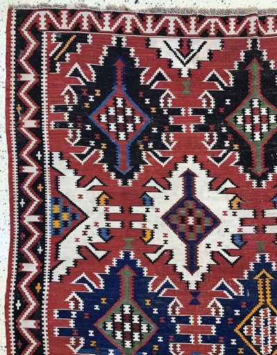 27146633f - Kuba-Schirwan Kelim antik, Kaukasus, 19.Jhd, Wolle auf Wolle, ca. 327 x 192 cm, EHZ: ...