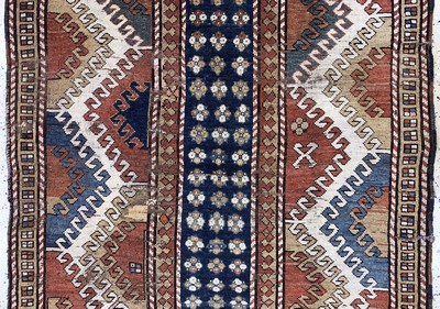 27146634b - ´Borchalu´Kazak antik, Kaukasus, 19.Jhd, Wolle auf Wolle, ca. 265 x 134 cm, EHZ: 4 ...