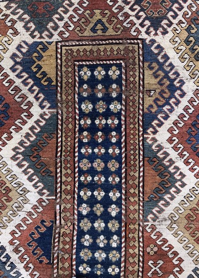 27146634d - ´Borchalu´Kazak antik, Kaukasus, 19.Jhd, Wolle auf Wolle, ca. 265 x 134 cm, EHZ: 4 ...