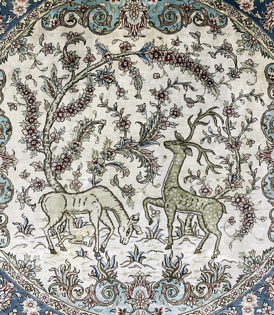 27146646c - Hereke Seide fein, China, Ende 20.Jhd, reine Naturseide, Durchmesser: ca. 95 cm, ...