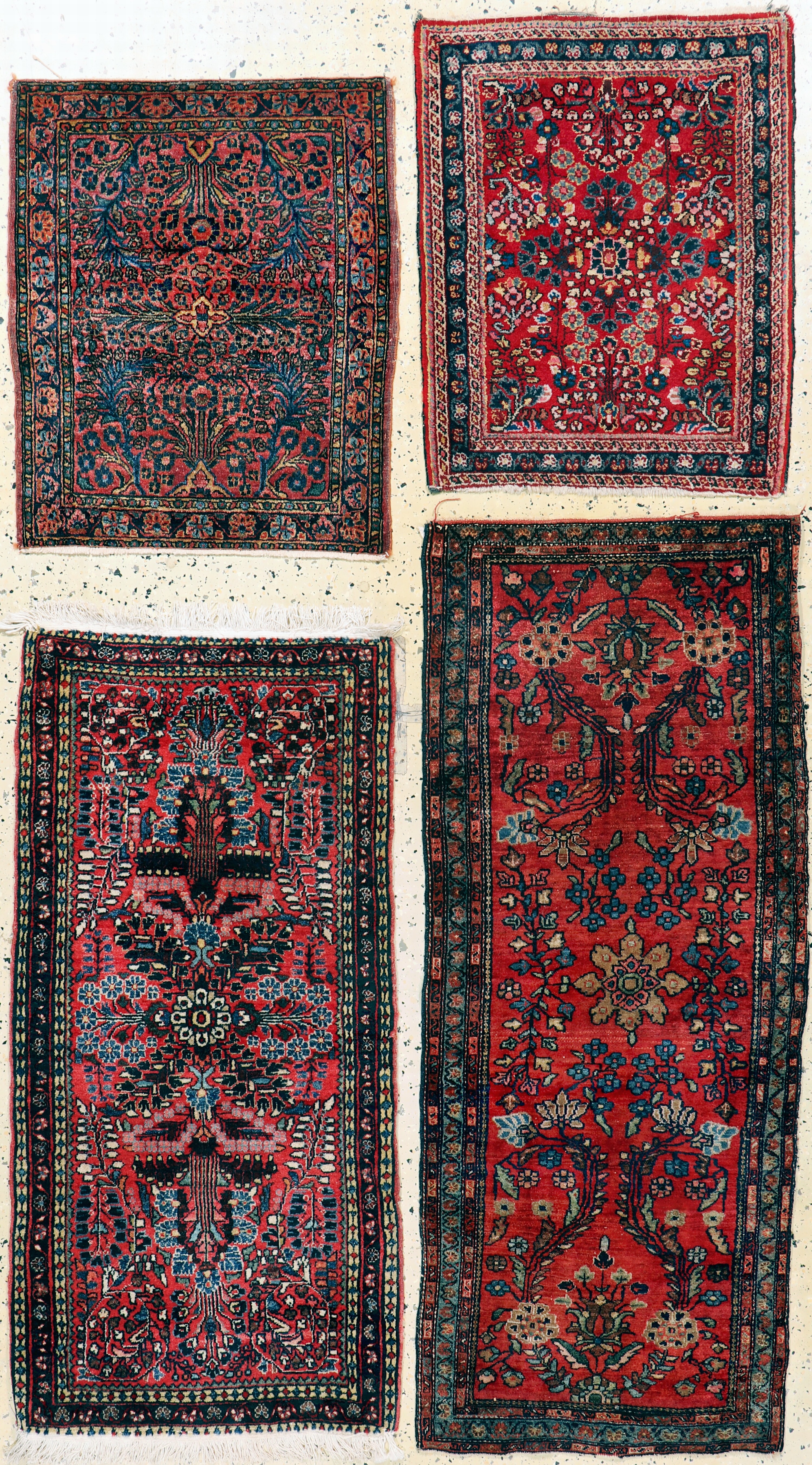 Image 27146751 - 4 Lots Sarogh, Persien, Anfang 20.Jhd, Wolle auf Baumwolle, ca. 148 x 61 cm & ca. 74 x ...