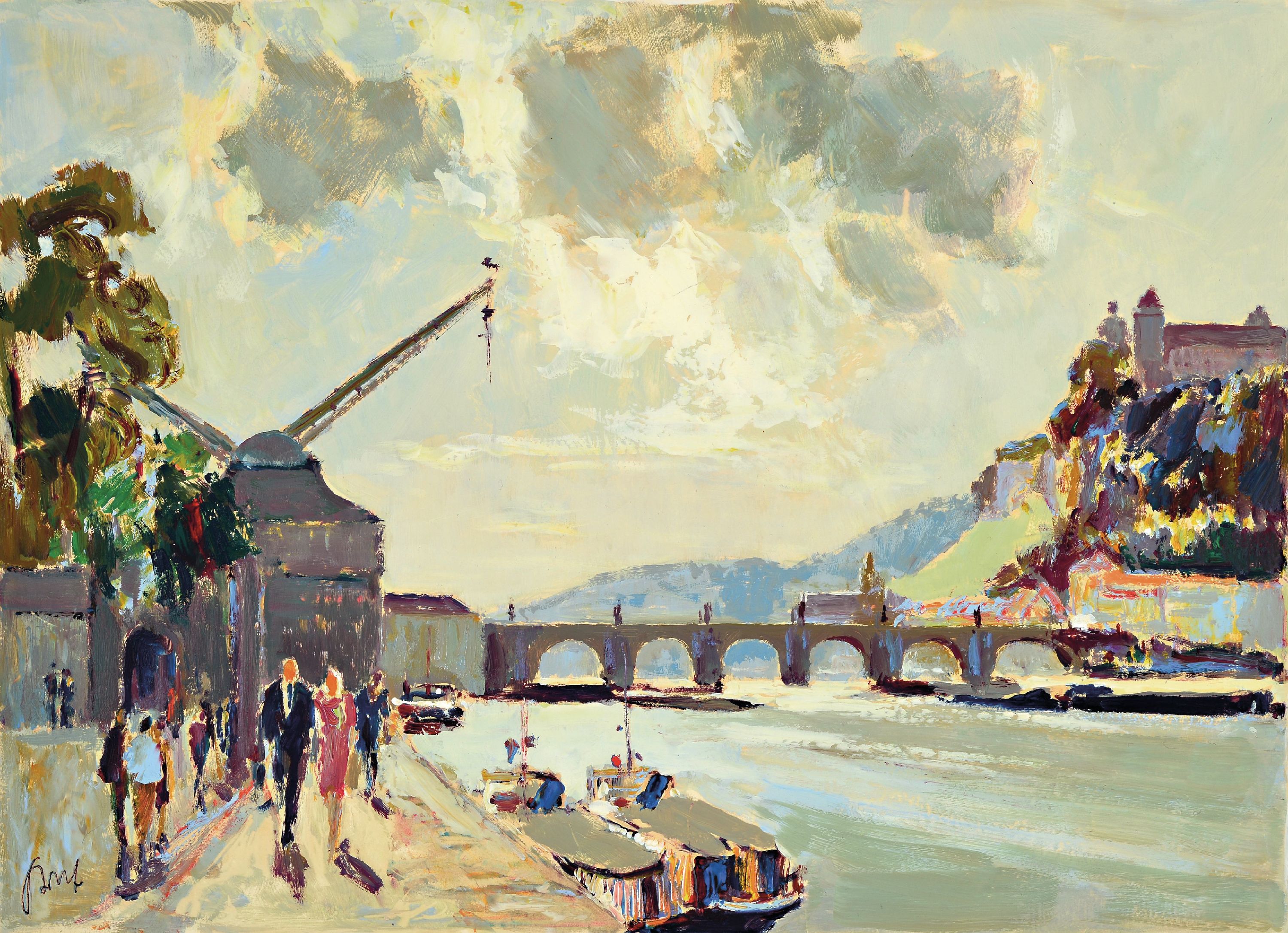 Image 27146783 - Karl Graf, 1902 Rothenburg-1986 Speyer, 2 works: #´Würzburg#´, oil/paper, 45x57 cm; ...