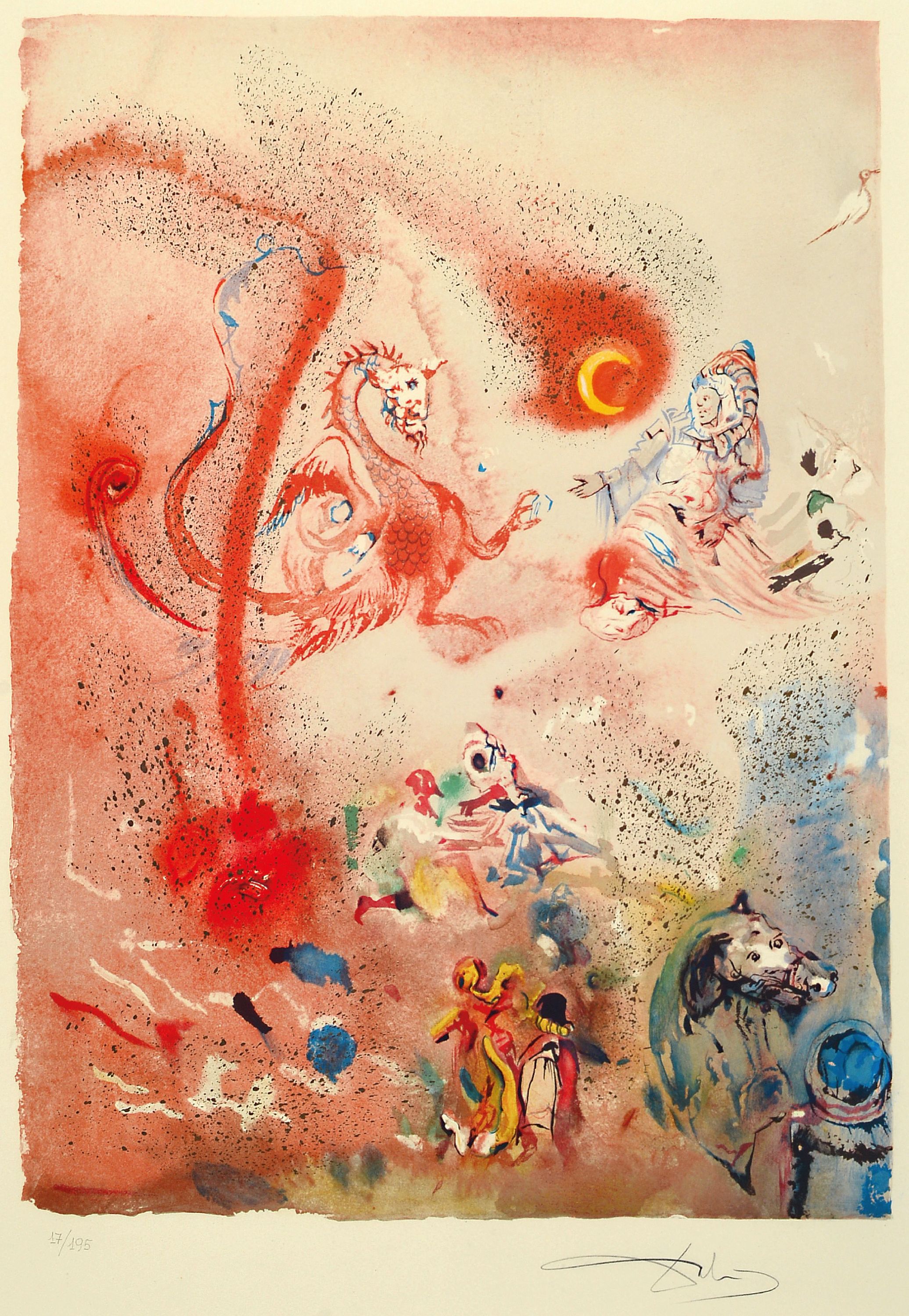 Image 27146784 - Salvador Dalí, 1904-1989, Fantaisie orientale, Farblithographie mit Goldstaub, ...