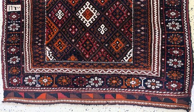 27146717b - Jaf Taschenfront, Persien, datiert 1927 , Wolle auf Wolle, ca. 95 x 102 cm, EHZ: 2 ...