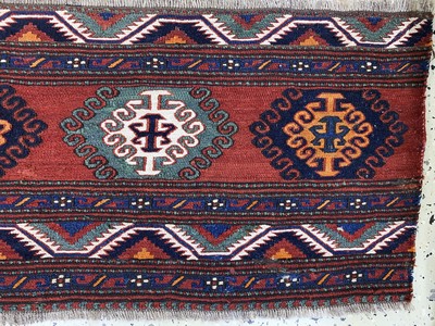 27146737b - Shahsawan Mafraschteil, Persien, um 1900, Wolle auf Wolle, ca. 109 x 43 cm, EHZ: 2 ...