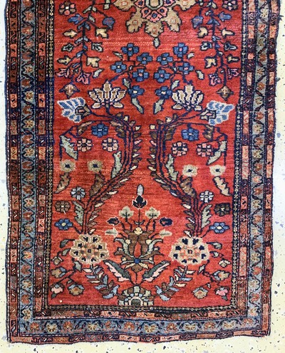 27146751b - 4 Lots Sarogh, Persien, Anfang 20.Jhd, Wolle auf Baumwolle, ca. 148 x 61 cm & ca. 74 x ...