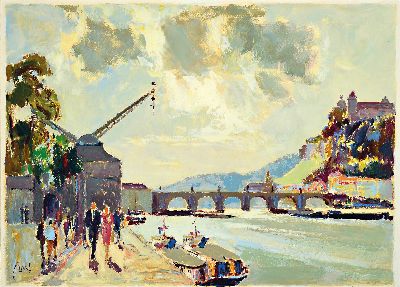 27146783k - Karl Graf, 1902 Rothenburg-1986 Speyer, 2 works: #´Würzburg#´, oil/paper, 45x57 cm; ...
